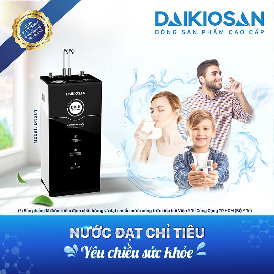 Máy lọc nước Daikiosan DR H nóng nguội DN202 đạt chuẩn nước uống trực tiếp